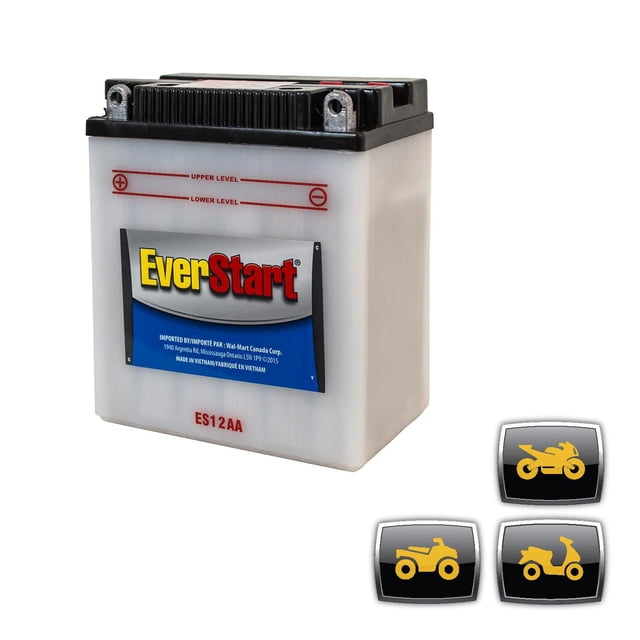 EverStart PowerSport ES12AA, 12 Volt, Power Sports Battery, 165 CCA