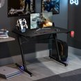 thumbnail image 3 of Gymax Bureau d'Ordinateur de Jeu à Hauteur Réglable avec Lumière DEL et Support de Poignée de Jeu, 3 of 10
