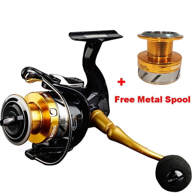 Double Metal Spools Spinning Fishing Reel Original Spare Spool Fishing Reels Saltwater Carp Feeder Free Metal Spare Spool Reel ,Rigid Aluminum Skeletal Frame