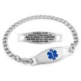 thumbnail image 1 of MedicEngraved Stainless Steel Custom Medical Alert Bracelet - 5mm Curb Link, 1 of 7