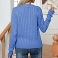 thumbnail image 4 of Mrat Chandails Tricotés pour Femmes Chandail à Col Rond pour Femmes Mode Décontractée Chandail à Manches Longues Tricot Femmes Hauts Tricotés S-179 Bleu m, 4 of 6