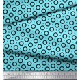 thumbnail image 2 of Soimoi Blue Moss Georgette Fabric Dots & Circle Geometric Print Sewing Fabric Yard 42 Inch Wide, 2 of 5