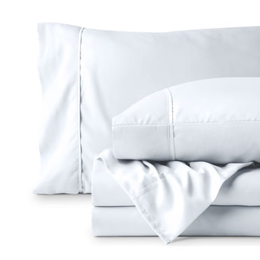 Bare Home Premium 1800 Collection 4-Piece Bed Sheet Set, Split Head Flex King, White