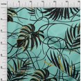 thumbnail image 3 of oneOone Cotton Poplin Turquoise Blue Fabric Abstract Tropical Leaf Sewing Craft Projects Fabric Prints By Yard 42 Inch Wide, 3 of 4