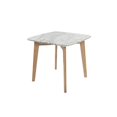 thumbnail image 2 of Bianco Collection Table d'Appoint en Marbre Gavia 19.5 Pouces en Blanc et Chêne, 2 of 5