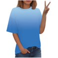 thumbnail image 2 of Lolmot Blouses pour Femmes, T-shirt Imprimé Mode Manches Courtes Blouse Col Rond Hauts Décontractés, 2 of 5