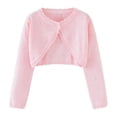 thumbnail image 1 of zbxnLI Toddler Girls Bolero Cardigans Lightweight Long Sleeve Knit Open Front Cropped Cardigan Sweaters, 1 of 6