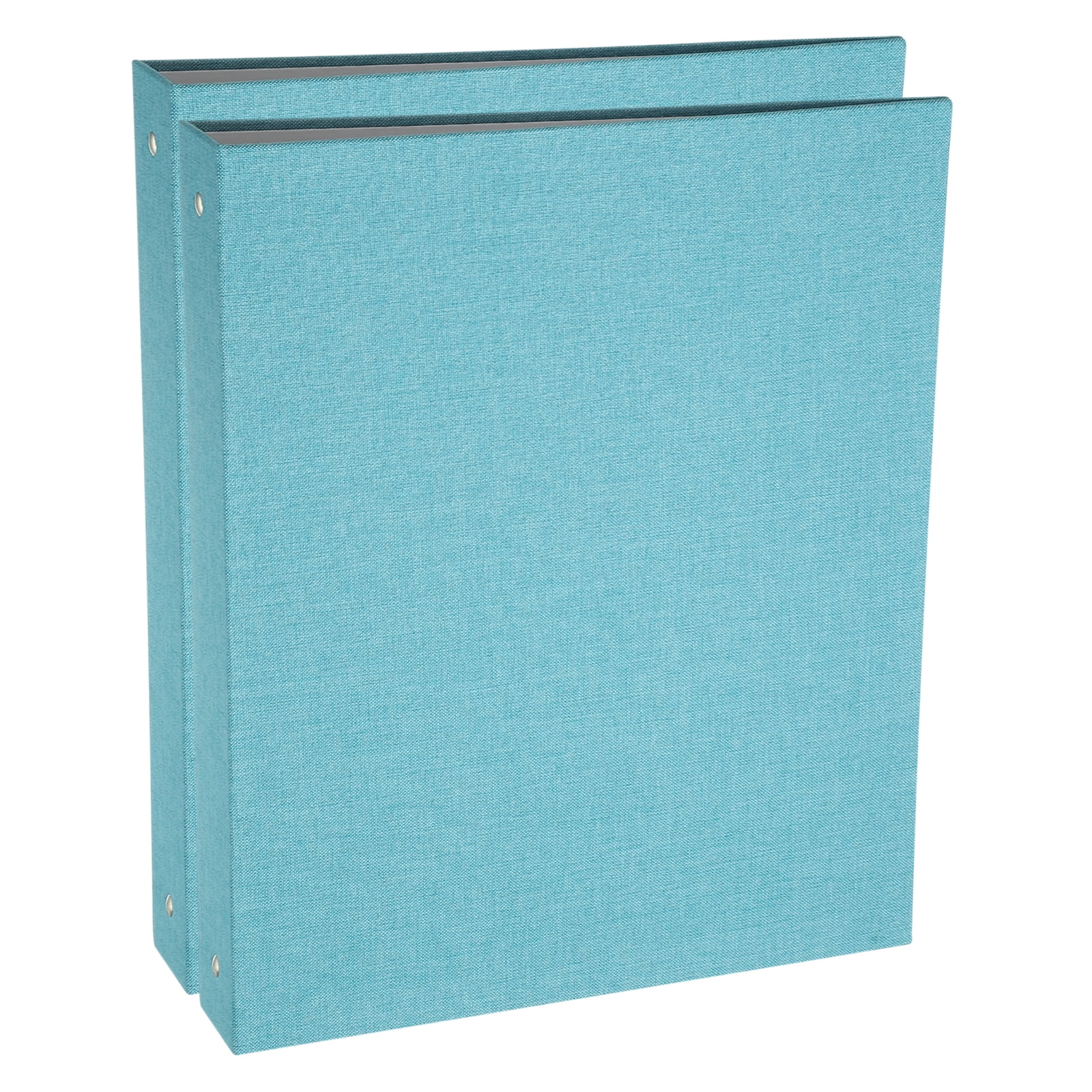 Uxcell 3 Ring Binder, 2 Pcs A4 Size Flexible Round Binder Big Capacity Linen Planner Binder for Business Home Classroom, Sky Blue