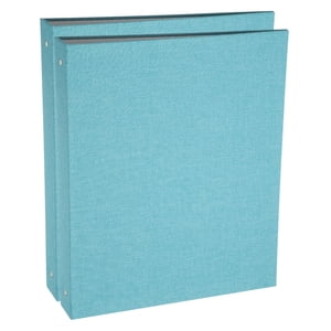 Uxcell 3 Ring Binder, 2 Pcs A4 Size Flexible Round Binder Big Capacity Linen Planner Binder for Business Home Classroom, Sky Blue