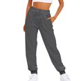 thumbnail image 1 of Innerwin Trousers Solid Color Ladies Bottoms Holiday Straight Leg Lounge Sweatpants Dark Gray L, 1 of 3