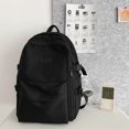 thumbnail image 1 of Learner Backpack, Large Capacity Nylon Bag, Waterproof & Breathable Design, Durable for Classroom & Travel, Trendy Lettering & Stitching, Black, JKODE, 1 of 9