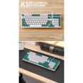 thumbnail image 3 of Mistaha K3 Clavier de Jeu Mécanique Rétro Coloré avec Disposition Russe, Interrupteurs Rouges Linéaires, Conception Mécanique à 96 %, Effets d'Éclairage RVB, Souris de Jeu Légère 69g, Câble Bobiné USB-C - Aqua, 3 of 7