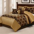 thumbnail image 4 of Comforter Set Queen Size  7-Piece Soft Bedding Quilt  Coverlet Bedspread with Tight Fabric and Strong Handle Chocolate and Gold, 4 of 4