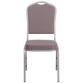 thumbnail image 3 of HERCULES Series Crown Back Stacking Banquet Chair in Burgundy Fabric - Gold Frame, 3 of 9