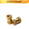thumbnail image 3 of Wekity M2x5mm Female Thread Knurled Nuts,Hx3.5mm OD Brass Threaded Insert Embedment Nuts Hydraulic Welded Joint Injection Molding Assortment Kit for 3D Printing Injection Molding 80PCS-0621, 3 of 5