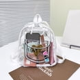 thumbnail image 4 of SSZMDLB 2Pcs Transparent Backpack, Transparent Backpack for Women, PVC Clear Backpack and Tote Bag, Waterproof Zippered Daypack with Front Pocket, Large Capacity for School College Commuting, 4 of 9