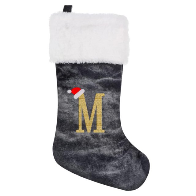 SUTENGDA 20 Inches Monogram Christmas Stockings Red Velvet with White Super Soft Plush Cuff Embroidered Xmas Stockings Classic Personalized Stocking Decorations for Family Holiday Season