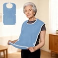thumbnail image 2 of SLYNSHome Bavoirs pour Adultes avec Attrape-Miettes, Protège-Vêtements Lavable Réutilisable Imperméable pour l'Alimentation Bavoirs pour Adultes - Bleu, 2 of 6