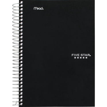 Five Star® 9" x 6" Notebook, 5 Subject, 300 page, Black