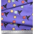 thumbnail image 2 of Soimoi Purple Poly Georgette Fabric Architectural Frame & Paper Bird Art & Craft Decor Fabric Printed Yard 42 Inch Wide, 2 of 3