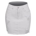 thumbnail image 4 of Jupe Courte Trapèze en Denim Usé pour Femmes, Décontractée, Extensible, Style Confortable, Mini-Jupe Junior, 4 of 4