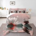 thumbnail image 1 of YST Ensemble de Douillette Grand Lit, Fleurs Papillons Pierres Literie Douce, Insectes Animaux Lacs Reflet Ensembles de Literie Douillette, Blanc Rouge Paysage Naturel Couette pour Chambre, 1 of 6