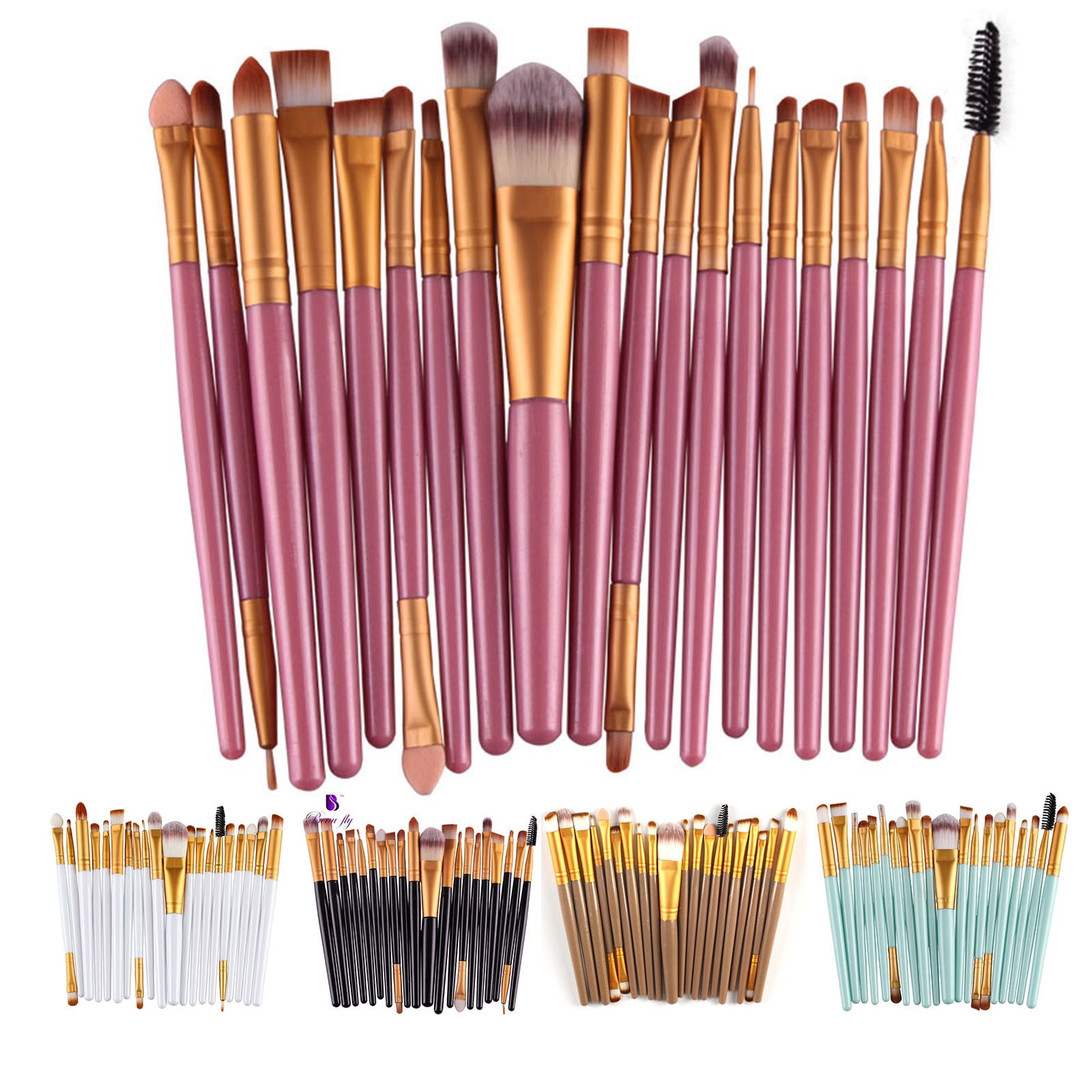mtvxesu 20 Pcs Makeup Brush Set Tools Make-up Toiletry Kit Wool Make Up Brush Set Sale