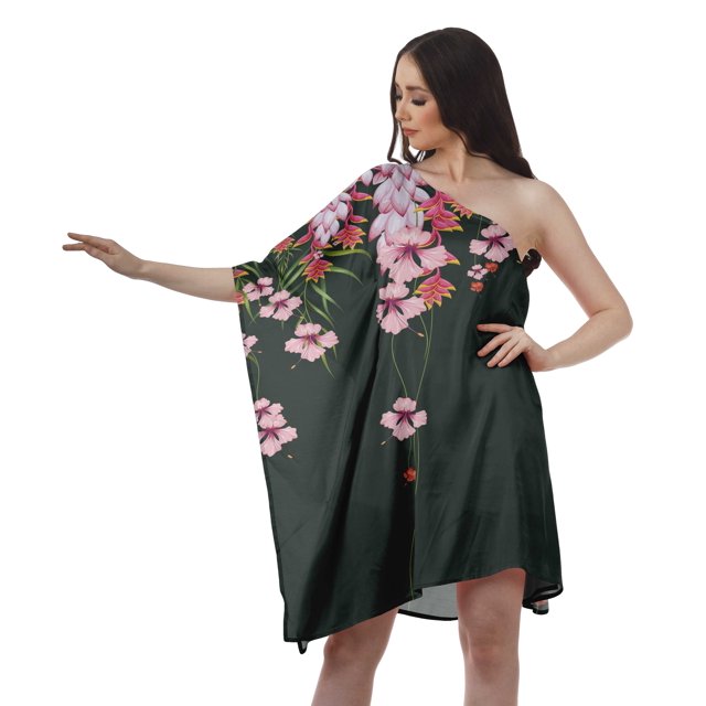 Moomaya Robes Imprimées à Épaules Femmes Robes Caftan de Cocktail Robe Aguichant