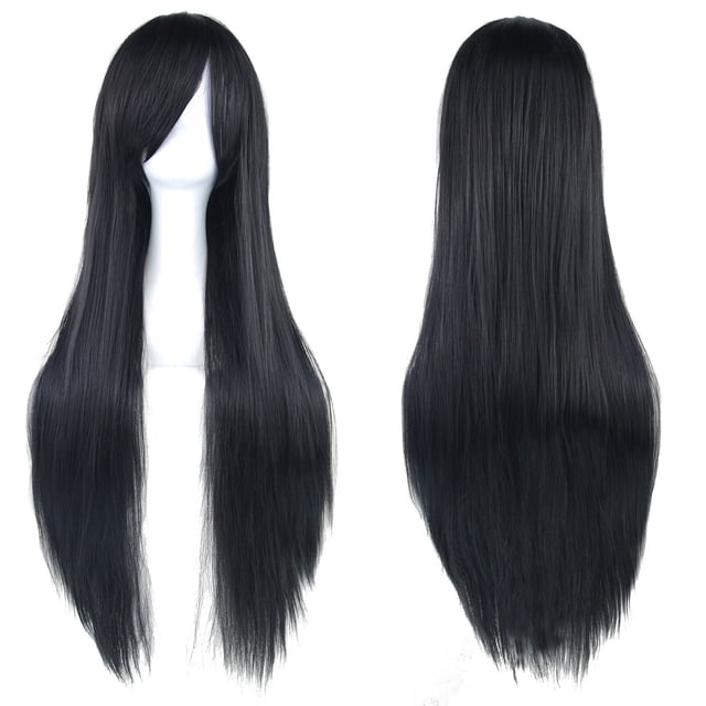 Perruque Universelle d'Anime pour Transformations Fibre Haute Température 80 cm Cheveux Longs Raides Coiffe Résistante à la Chaleur Taille Ajustable pour Fans d'Anime et Cosplayers
