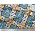 thumbnail image 3 of Soimoi Crepe Silk Fabric Tiles Moroccan Printed Fabric 1 Yard 42 Inch Wide, 3 of 3