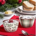thumbnail image 1 of Holiday Time Cranberry Spice Collection Red Green Plaid & Berries Festive Bowl Set, 10.5 fl oz, Stoneware, 2-pack, 1 of 10