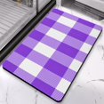 thumbnail image 2 of Machine Washable Checkered Bathroom Runner Rug - Non-Slip 20x32 in Long Bath Mat, Water Absorbent, Soft Microfiber, Ideal for Bathtub & Showers., 2 of 5