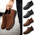 thumbnail image 2 of Mens Walking Shoes Simplicity Hand Sewn Thread Slip on Breathable Comfortable Soft Sole Driving Outdoor Leather Shoes Coffee, 2 of 4