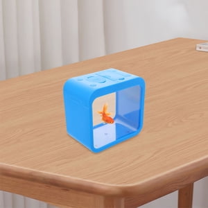 WRISTBIQUE User Friendly Sky Blue Desktop Fish Tank with Built in Light for Elegant Display