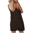 thumbnail image 4 of ORUYROP SNUGWIND Femmes Casual Sans Manches Sangle Lâches Combinaisons Réglables Stretch Shorts Romper avec Poches, 4 of 5