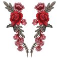 thumbnail image 1 of 1 Pair DIY Rose Flower Embroidered Patches Sew Embroidered Patch 1 Pair On Patch Applique For Jeans Pants, 1 of 8