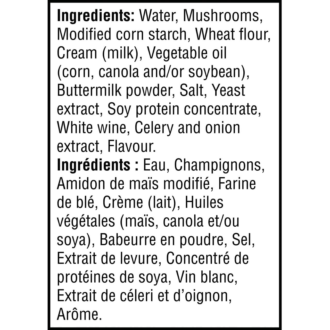 Campbell's® Soupe Condensée Crème de Champignons 40 % Moins de Sel, Stable à Température Ambiante