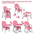 thumbnail image 2 of Costway Chaise Haute pour Bébé 3 en 1 avec Dossier Réglable et Plateaux Amovibles Rose, 2 of 8