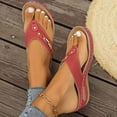 thumbnail image 3 of Womens Wedge Orthopedic Flip Flops Slides Sandals for Plantar Fasciitis Comfortable Walking Dress Slip on, 3 of 8