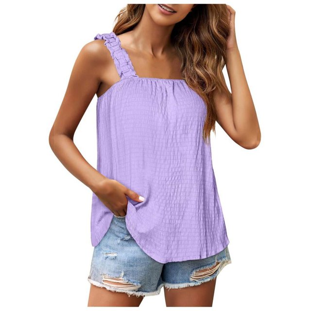 Birdeem Blouse Sans Manches Ample Confortable pour Femmes, Hauts Décontractés