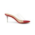 thumbnail image 3 of BLISSFUL STEP Sandales à Talons Aiguilles à Bride Transparente pour Femmes Rouge 9, 3 of 7