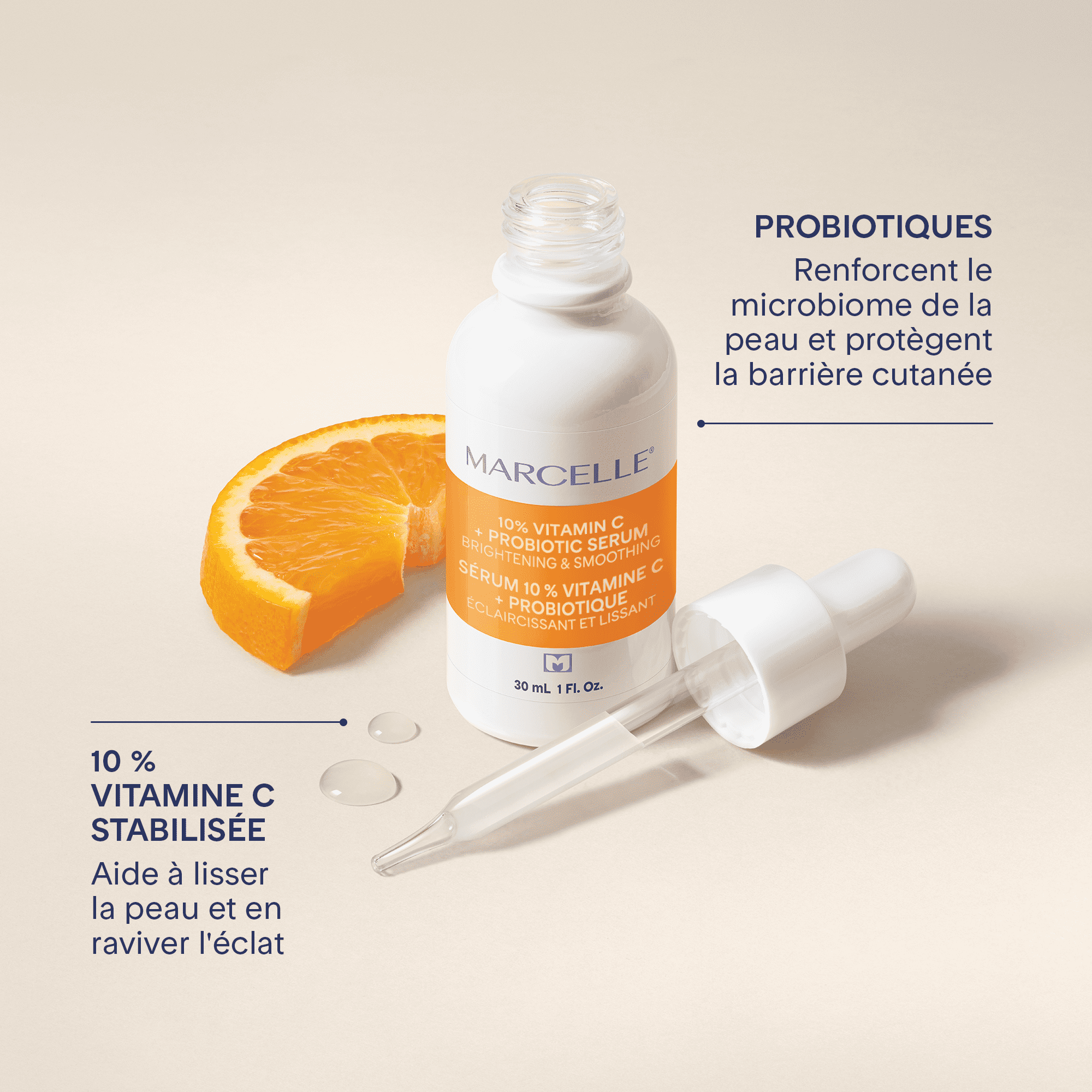 Marcelle Sérum 10 % vitamine C + probiotique, 30 ml