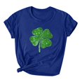 thumbnail image 1 of Besolor T-Shirts de la Saint-Patrick pour Femmes, Col Rond, Manches Courtes, T-Shirts Basiques, T-Shirts Graphiques Shamrock, Hauts de Festival, 1 of 3