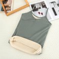 thumbnail image 2 of Summer Savings! SROBPTY Kids Sleeveless Shirts Tops, Middle Aged Girls' Solid Color Base Underwear with Thick Velvet To Cold Student Spring and Small Suspender Inner and Outer Gray, 10-14Years, 2 of 5