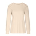 thumbnail image 4 of Timegard Hauts pour Femmes Manches Longues Col Rond T-Shirts Décontractés Confortables Couleur Unie Blouses Basiques, 4 of 7