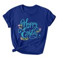thumbnail image 2 of EGNMCR T-shirts Imprimés de Pâques pour Femmes T-shirts Graphiques pour Femmes T-shirts Imprimés de Pâques Col Rond Manches Courtes T-shirt Ample Haut T-shirts pour Femmes, 2 of 3
