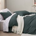 thumbnail image 4 of Bedsure Duvet Cover Full Size - Soft Prewashed Full Duvet Cover Set, 3 Pieces, 1 Duvet Cover 80x90 Inches with Zipper Closure and 2 Pillow Shams, Forest Green, Comforter Not Included, 4 of 6