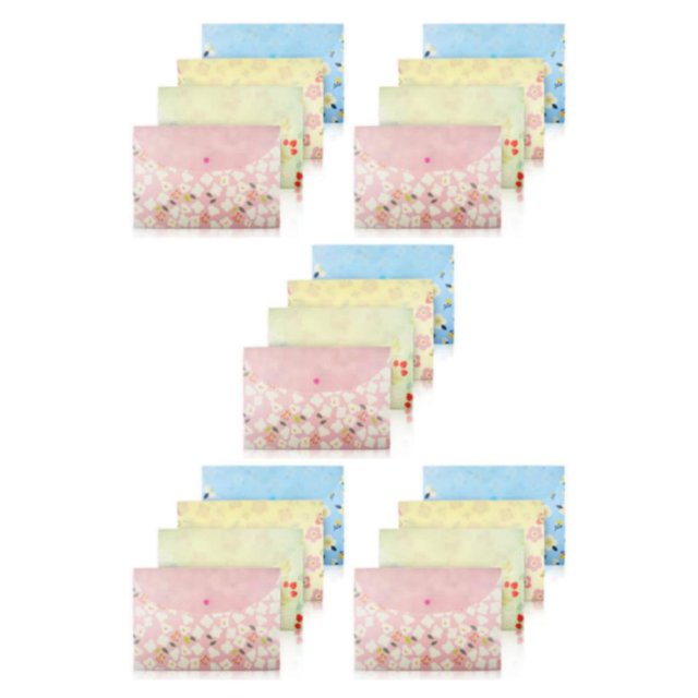 relayinert 4X File Bag Information Storage Bags Pocket Folders PVC Large-capacity Waterproof Student Stationery Business Supply 5Set