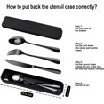 thumbnail image 4 of EcoNesxp Stainless Steel Black Cutlery Unique Design Portable Travel Cutlery Set with Box, 4 of 5