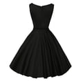 thumbnail image 4 of TopLLC Robe Sans Manches à Col Rond Femme Été Décontractée Robe Unie à Manches Courtes à Col Rond Taille Haute Grande Femme, 4 of 6